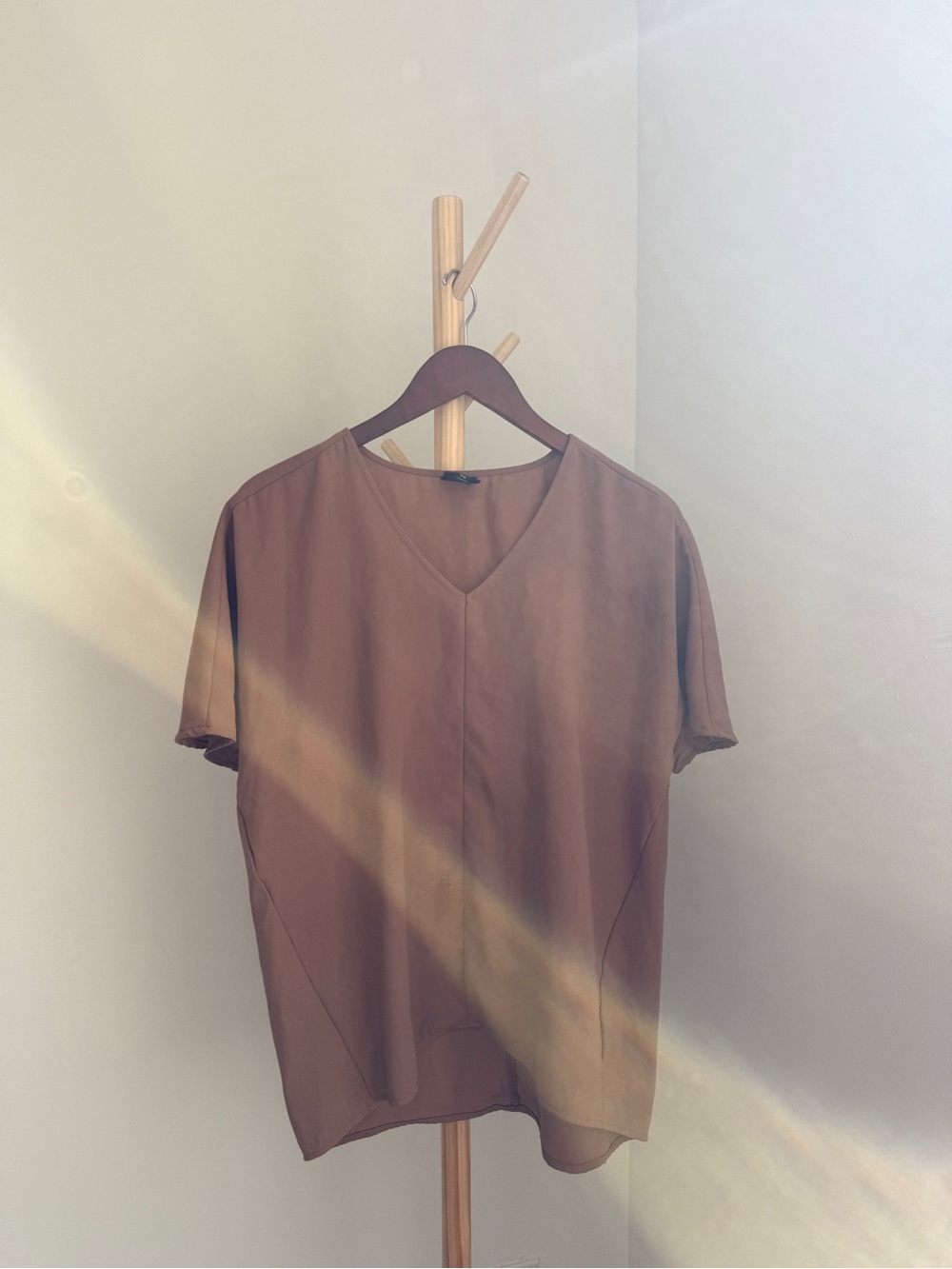 Worthington Brown V-Neck Blouse - Petite S